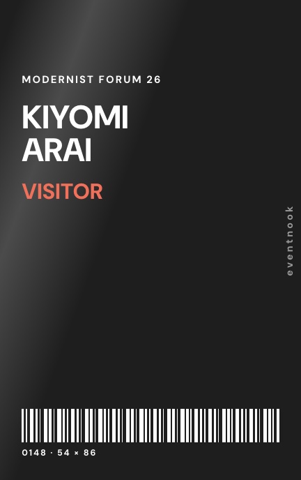 54 × 86 mm credit-card-size PVC card badge: black visitor pass with name and barcode